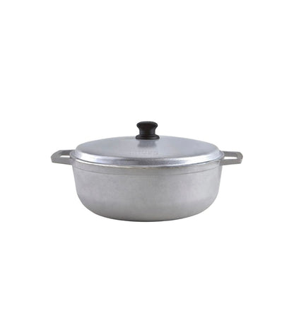 TOHB Mini Cast Aluminum Traditional Haitian Chodyè Set with Lid,Silver 0.5Qt